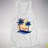 Lesbian Pride Hammock Summer Beach Sunset Racerback Tank - White